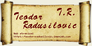 Teodor Radusilović vizit kartica